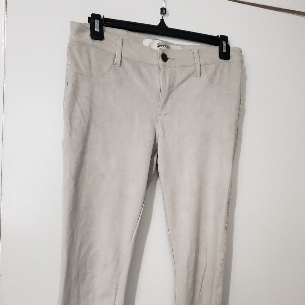Suede Cream Pants Abercrombie and Fitch